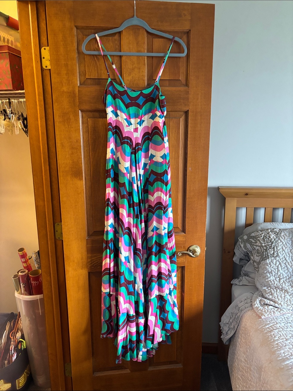Talulah Multicolor Wave-Print One-Piece Dress Size Large